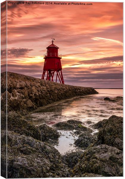  Herd Lighthouse at South Shields Canvas Print by Ray Pritchard