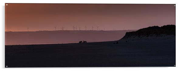  Sunset at Cefn Sidan beach Acrylic by Leighton Collins