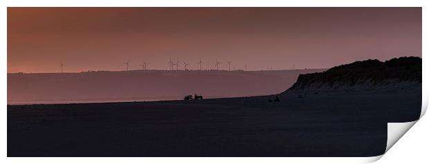  Sunset at Cefn Sidan beach Print by Leighton Collins