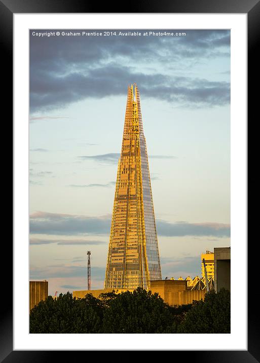  The Shard, London, in Evening Light Framed Mounted Print by Graham Prentice