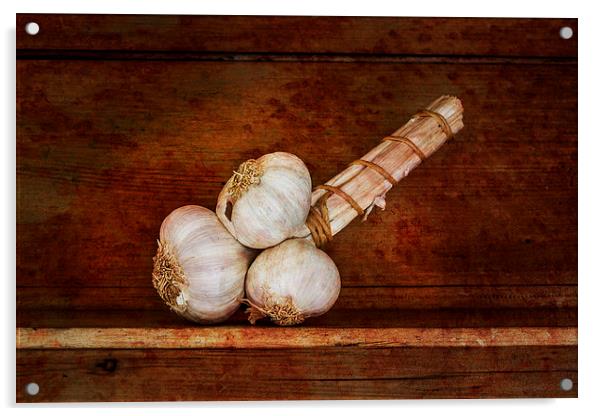  Bunch of garlic Acrylic by David Hare