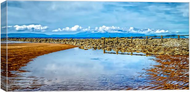 Ayrshire Beach and Arran View Canvas Print by Valerie Paterson