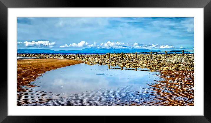 Ayrshire Beach and Arran View Framed Mounted Print by Valerie Paterson