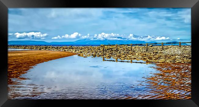 Ayrshire Beach and Arran View Framed Print by Valerie Paterson