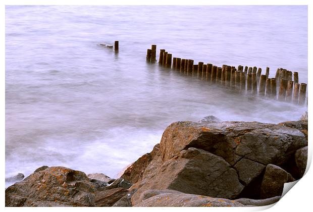 Groyne and Rocks  Print by graham young