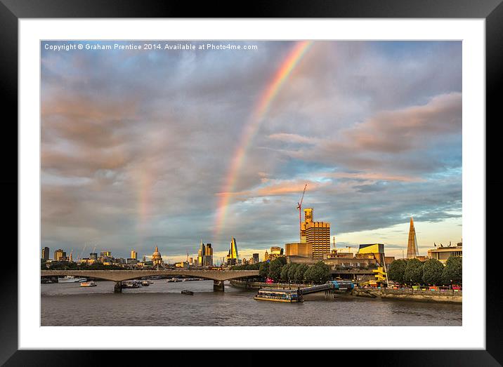  Rainbow Over London Framed Mounted Print by Graham Prentice