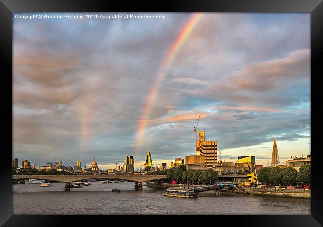  Rainbow Over London Framed Print by Graham Prentice