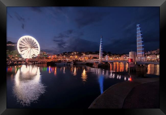 Torquay Harbour Lights Framed Print by Ray Abrahams