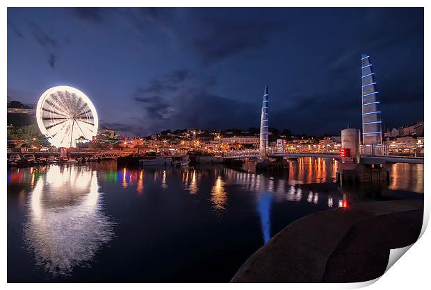 Torquay Harbour Lights Print by Ray Abrahams