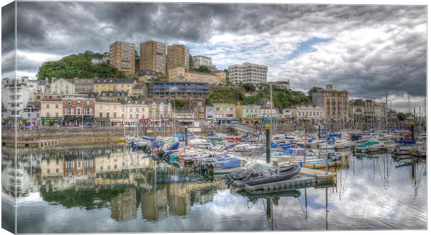  Torquay Harbourside Reflections Canvas Print by Ray Abrahams