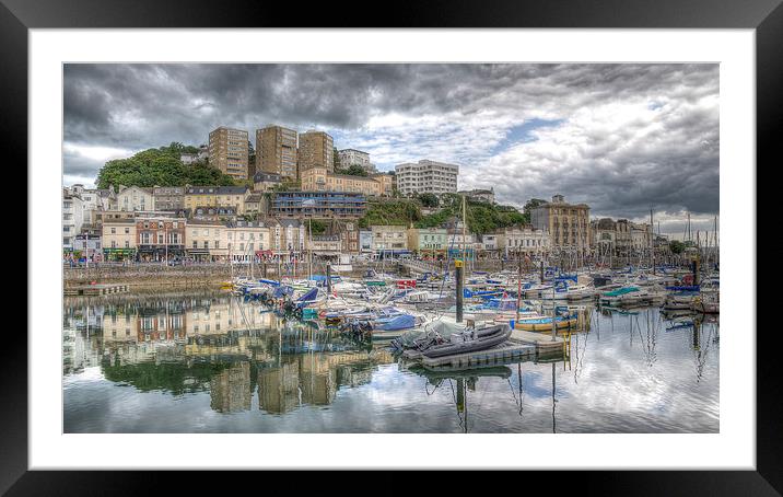  Torquay Harbourside Reflections Framed Mounted Print by Ray Abrahams
