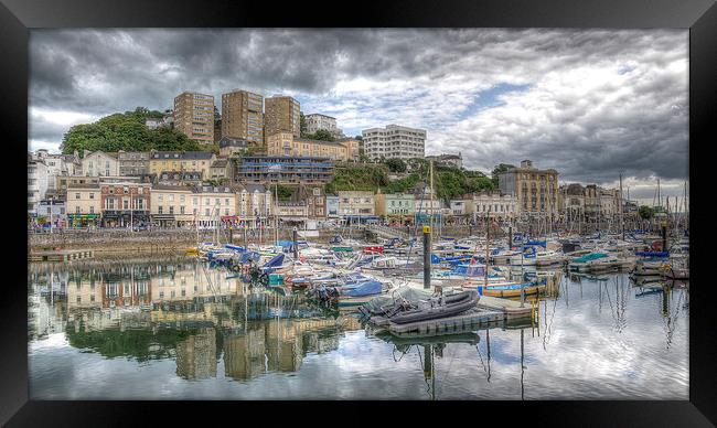  Torquay Harbourside Reflections Framed Print by Ray Abrahams