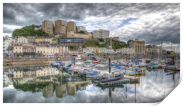 Torquay Harbourside Reflections Print by Ray Abrahams