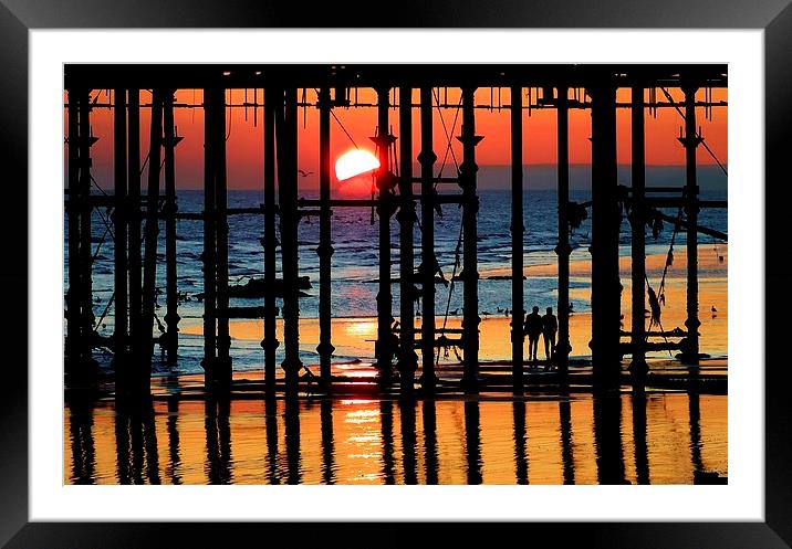  Pier Sunset Framed Mounted Print by Tim Clifton