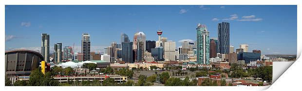 Calgary Skyline panorama Print by Brian Ewing
