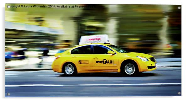  New York Taxi Acrylic by Laura Witherden