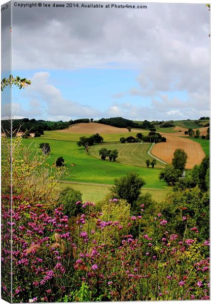  Ordan Larroque view Canvas Print by Images of Devon