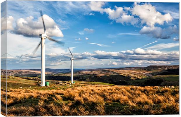  Wind Turbines on the Moor Canvas Print by David Hirst