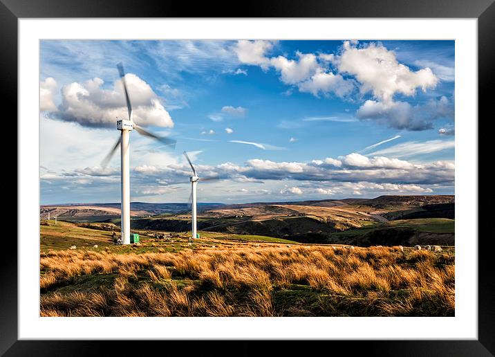  Wind Turbines on the Moor Framed Mounted Print by David Hirst
