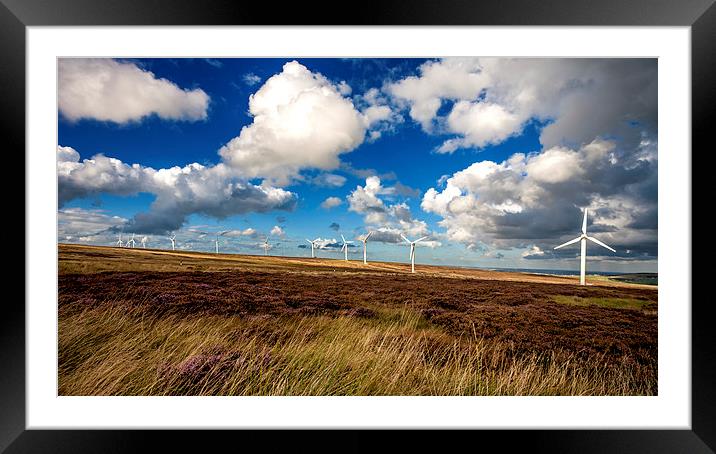 Ovenden Moor Wind Turbines Framed Mounted Print by David Hirst