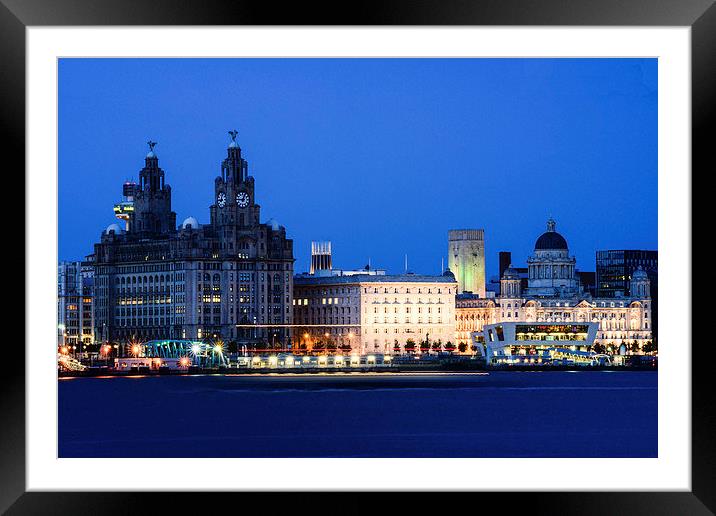 liverpool at night Framed Mounted Print by abdul rahman