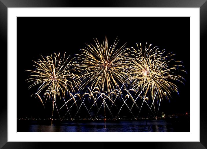  Firework flowers at Cannes, France Framed Mounted Print by Charles Boisson