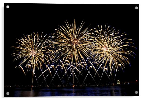  Firework flowers at Cannes, France Acrylic by Charles Boisson