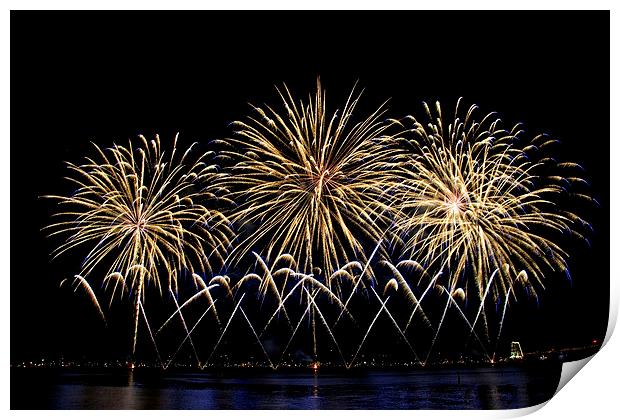  Firework flowers at Cannes, France Print by Charles Boisson