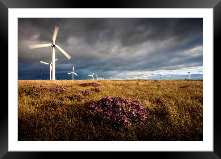 Wind Turbine,at Ovenden Moor Framed Mounted Print by David Hirst