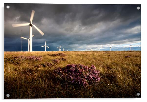 Wind Turbine,at Ovenden Moor Acrylic by David Hirst
