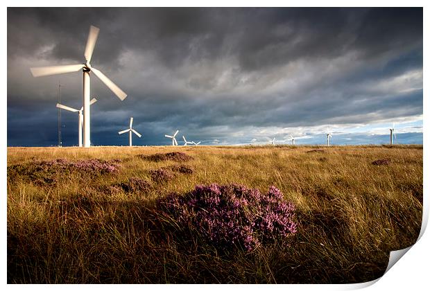 Wind Turbine,at Ovenden Moor Print by David Hirst