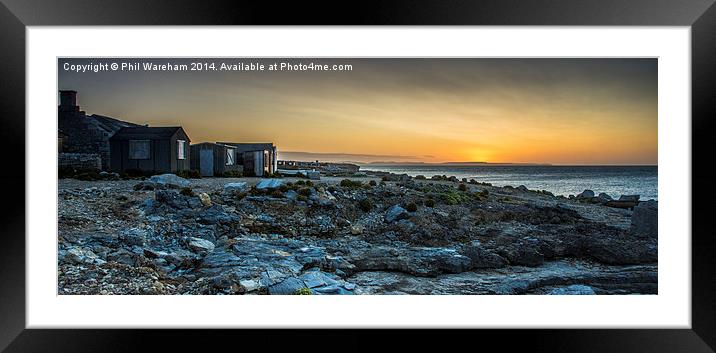  Huts and Rocks Framed Mounted Print by Phil Wareham