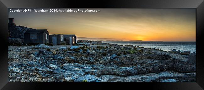  Huts and Rocks Framed Print by Phil Wareham
