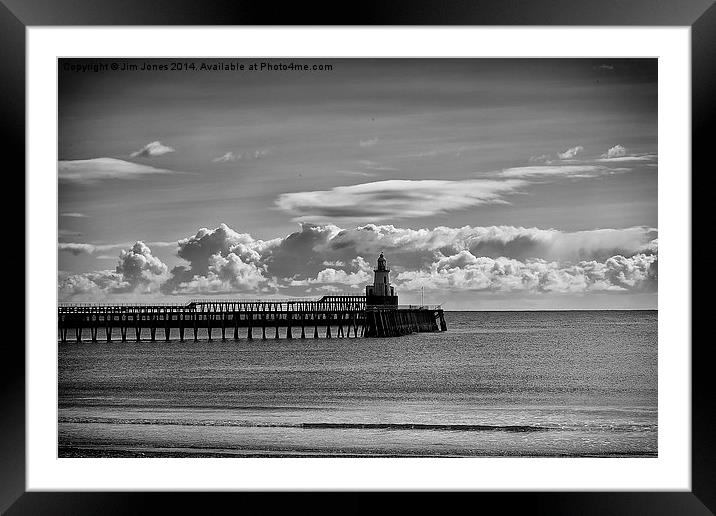  The Piers at Blyth in Northumberland Framed Mounted Print by Jim Jones