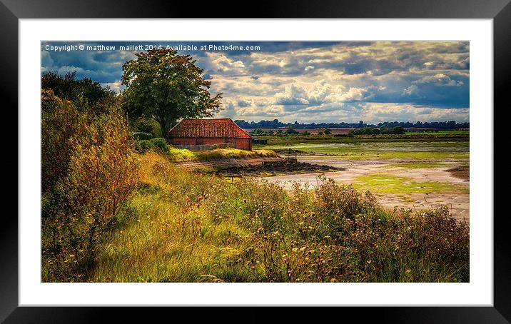  View over the Low Tide Framed Mounted Print by matthew  mallett