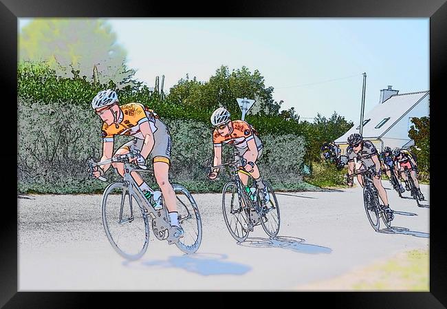  Bretagne Bike Race Framed Print by Ade Robbins