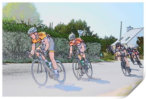  Bretagne Bike Race Print by Ade Robbins