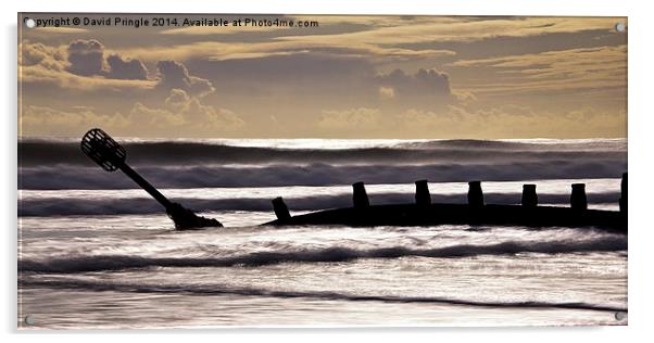 Beach Groynes Acrylic by David Pringle