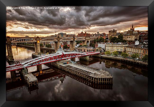  Sunset over the Tyne Framed Print by Ray Pritchard