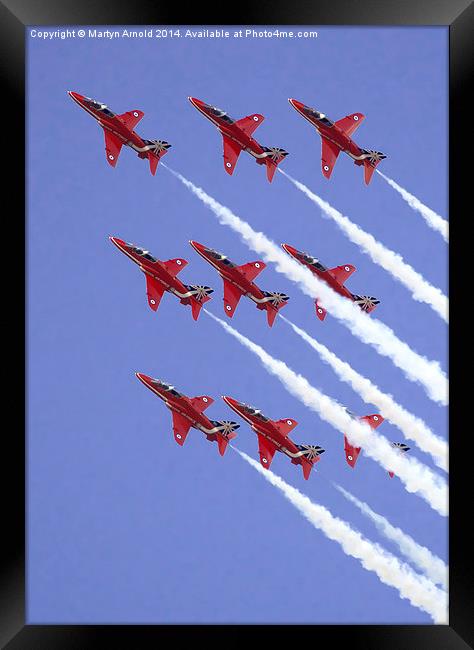  The RAF Red Arrows in Formation Framed Print by Martyn Arnold