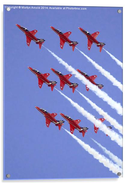  The RAF Red Arrows in Formation Acrylic by Martyn Arnold