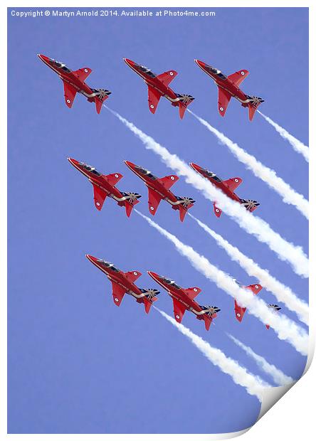 The RAF Red Arrows in Formation Print by Martyn Arnold