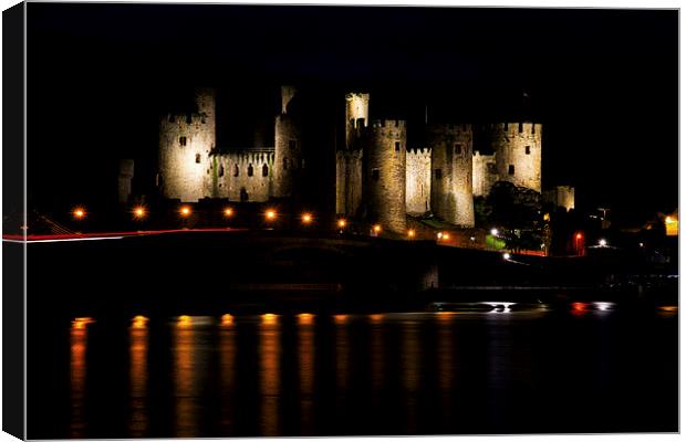 Enchanting Conwy Castle: An Evening Spectacle Canvas Print by Mike Shields