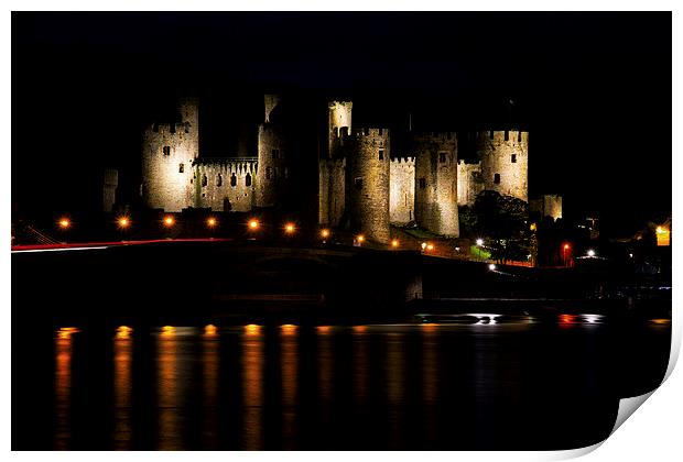 Enchanting Conwy Castle: An Evening Spectacle Print by Mike Shields