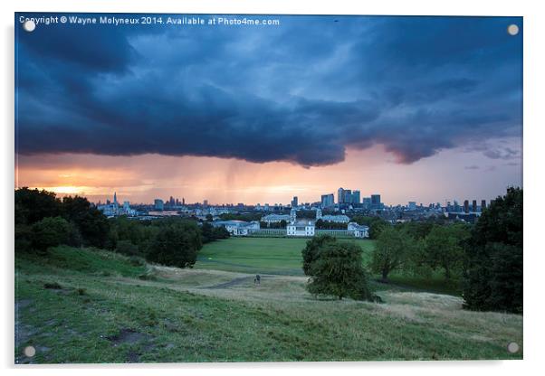 Heavy Rains over London Acrylic by Wayne Molyneux