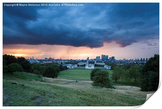 Heavy Rains over London Print by Wayne Molyneux
