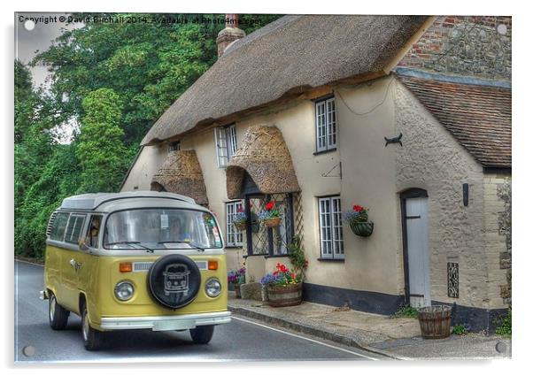  VW Camper and Thatch Acrylic by David Birchall