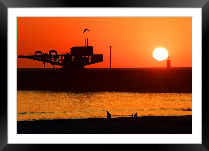   Sunset at Porto, Portugal Framed Mounted Print by Charles Boisson