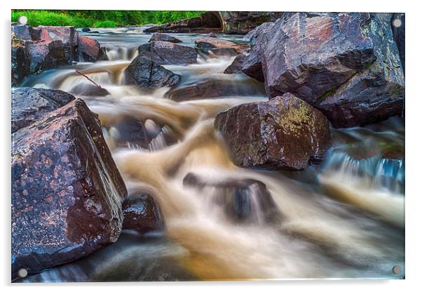 Cascading water over rocks Acrylic by Jonah Anderson Photography