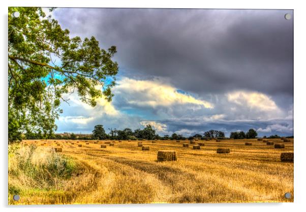 Storm approaching the farm Acrylic by David Pyatt